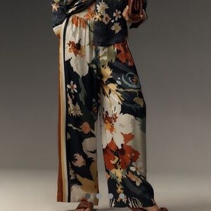 Elegant Floral Wide-Leg Pants